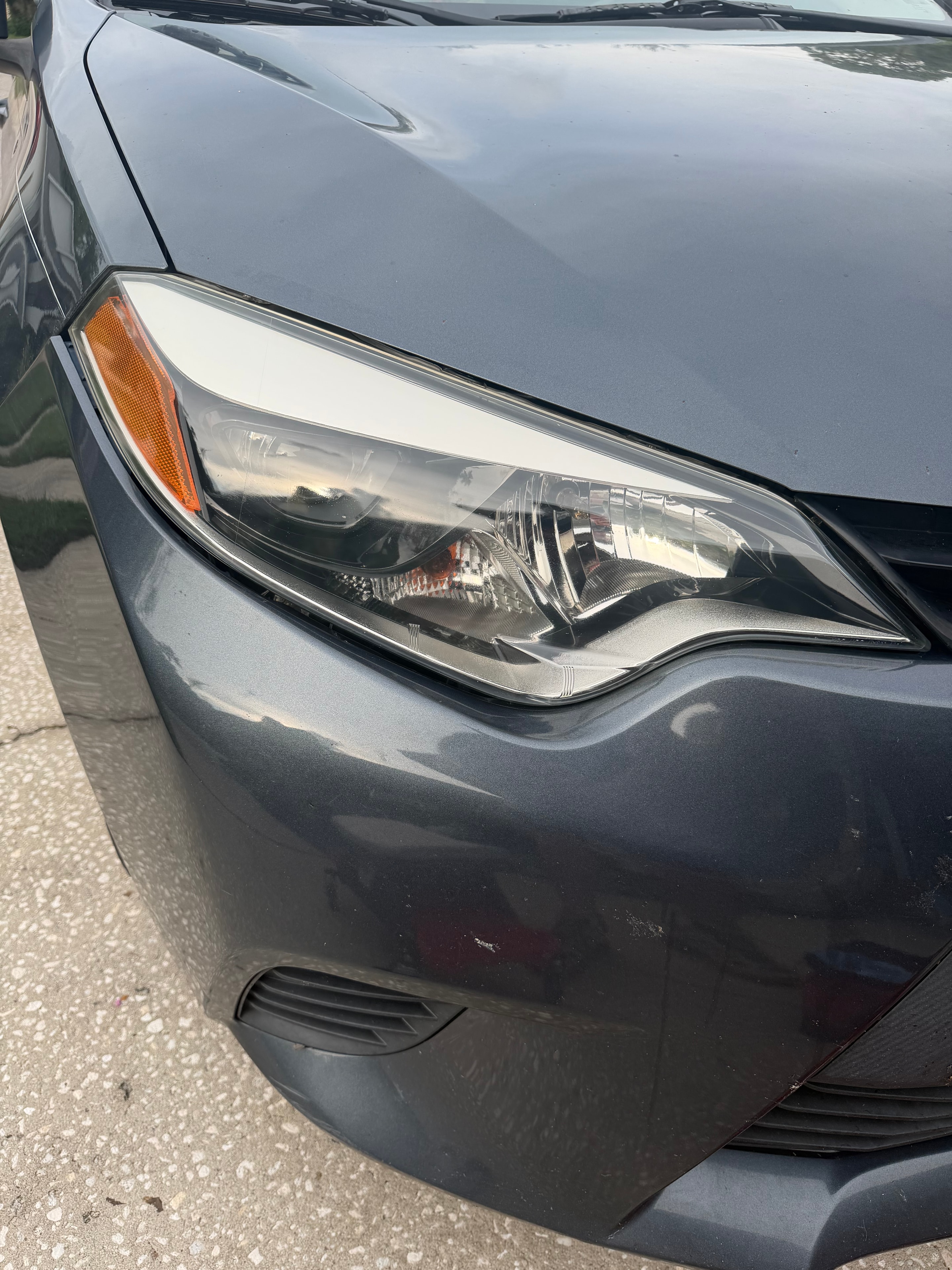 Crystal clear headlight after restoration